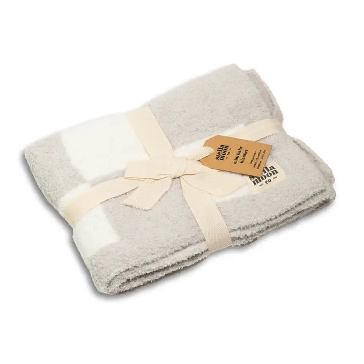 Chenille Luxe Checkered Mini Baby Blanket