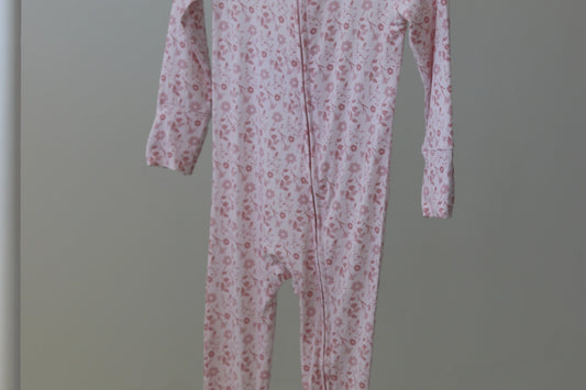 Baby Girl Pink Petal Zip Pajamas