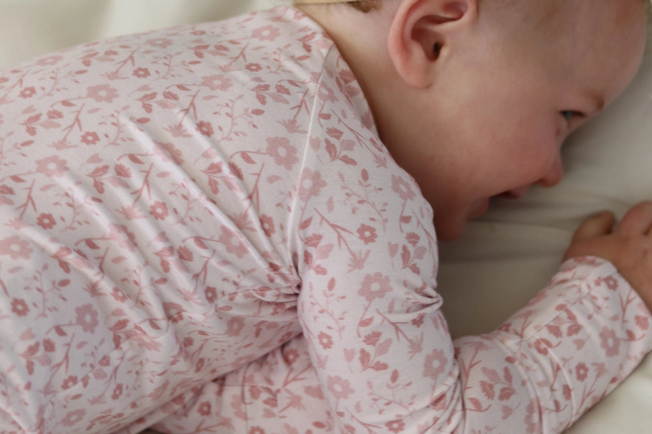 Baby Girl Pink Petal Zip Pajamas
