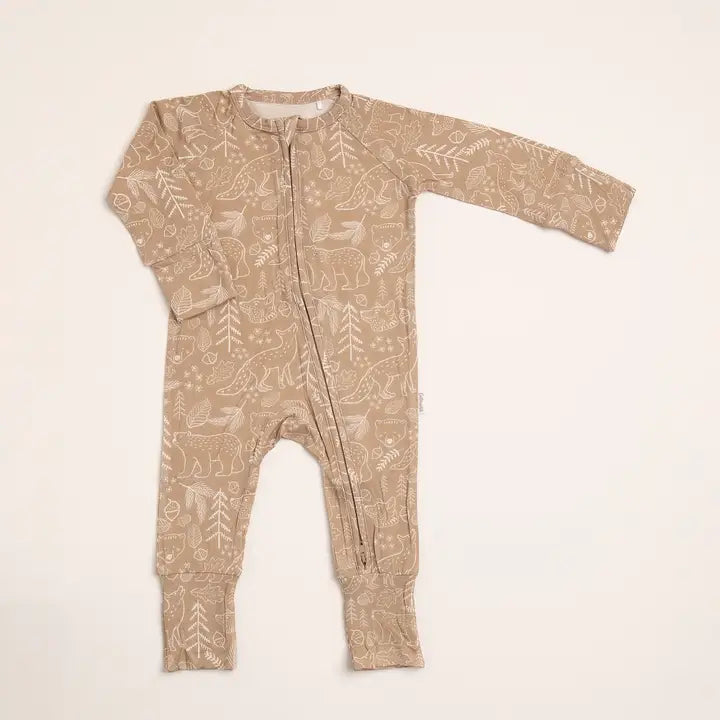 Baby Bamboo Taupe Woodland Animal Sleeper